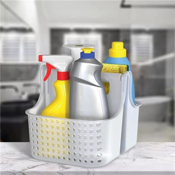 Portable Plastic Shower Caddy Bathroom Organizer Basket Tote for Dorm College - Picture 5 of 8